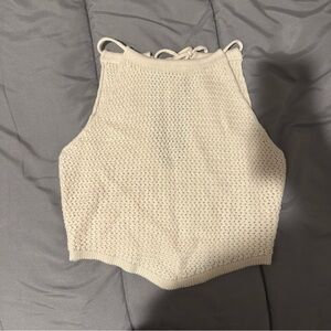 Cream Knit Halter Top